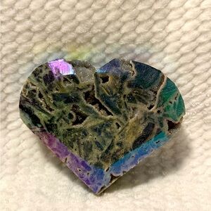 X-Large Aura Heart Sphalerite Crystal  heart carving